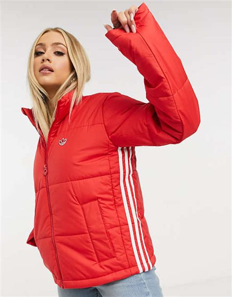 adidas kurze steppjacke rot|adidas Originals – Kurze Steppjacke in Rot .